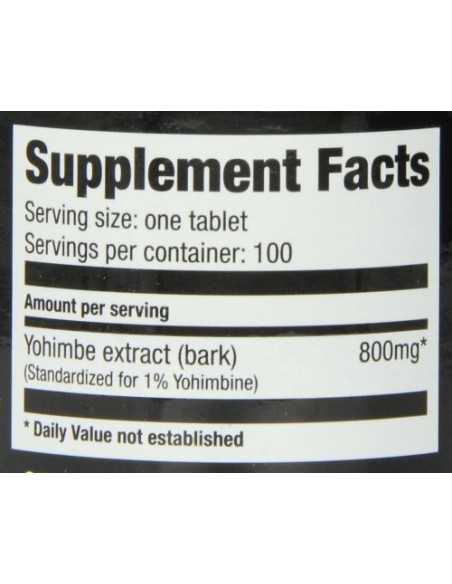 Yohimbe Bark 800 mg 100 Tab