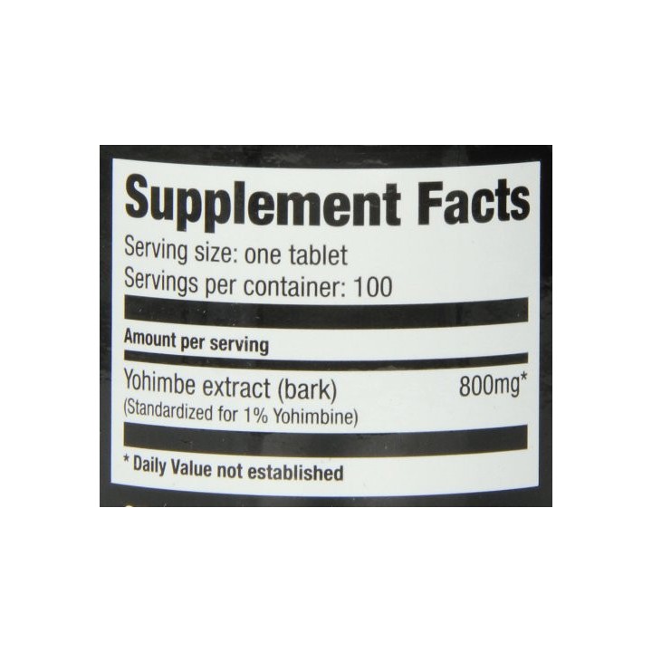 Yohimbe Bark 800 mg 100 Tab