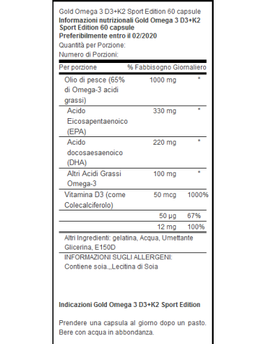 Gold Omega 3 Sport Edition 120 cps