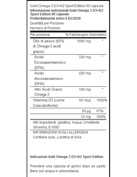 Gold Omega 3 Sport Edition 120 cps