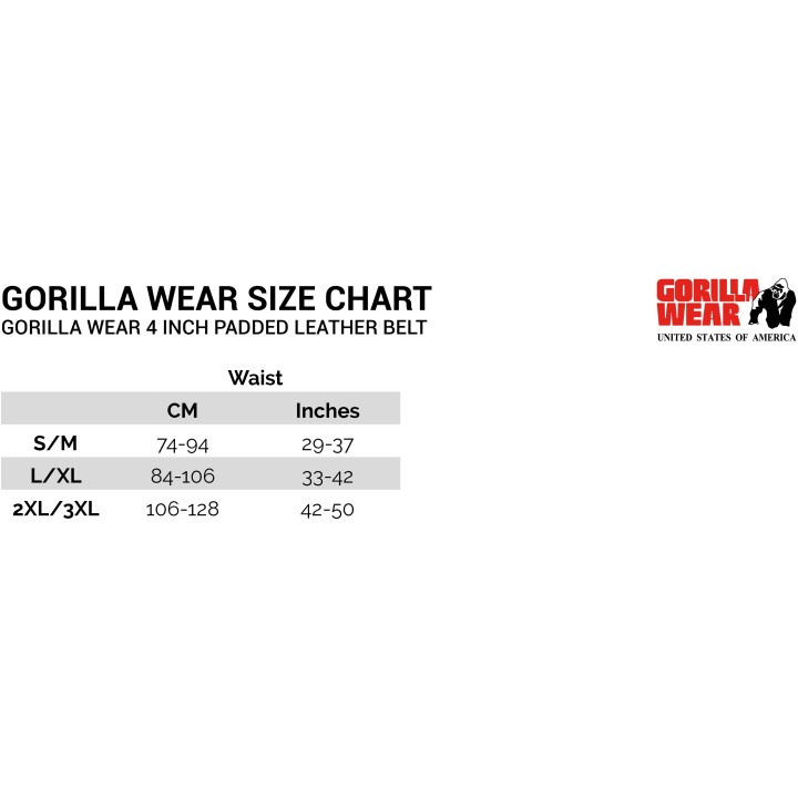 Gorilla Wear 4 INCH Padded Leather Belt