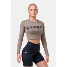 NEBBIA LONG SLEEVE THUMBHOLE SPORTY CROP TOP 585