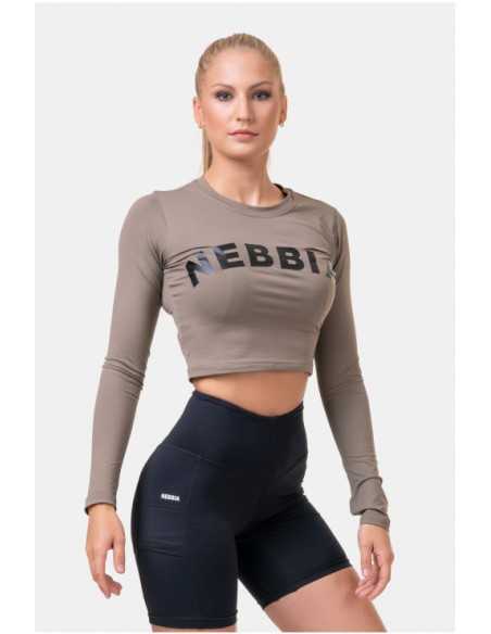 NEBBIA LONG SLEEVE THUMBHOLE SPORTY CROP TOP 585