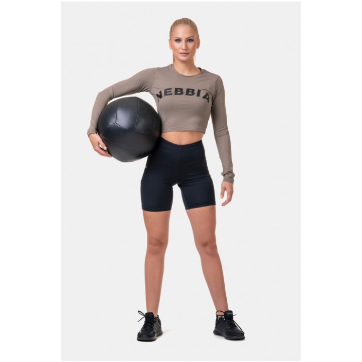 NEBBIA LONG SLEEVE THUMBHOLE SPORTY CROP TOP 585