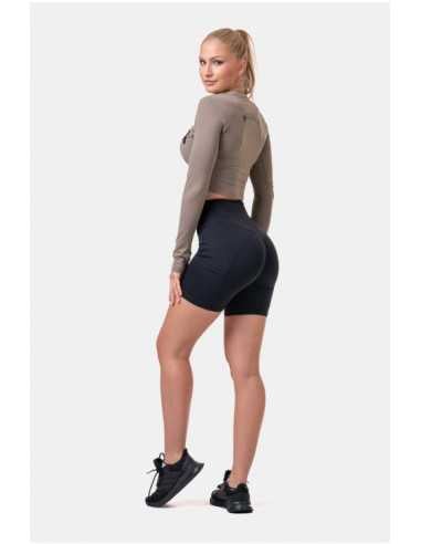 NEBBIA LONG SLEEVE THUMBHOLE SPORTY CROP TOP 585