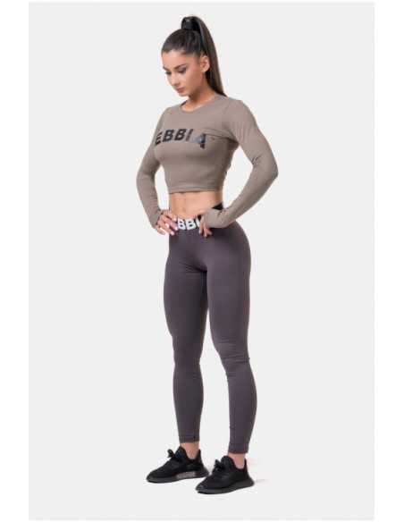 NEBBIA LONG SLEEVE THUMBHOLE SPORTY CROP TOP 585
