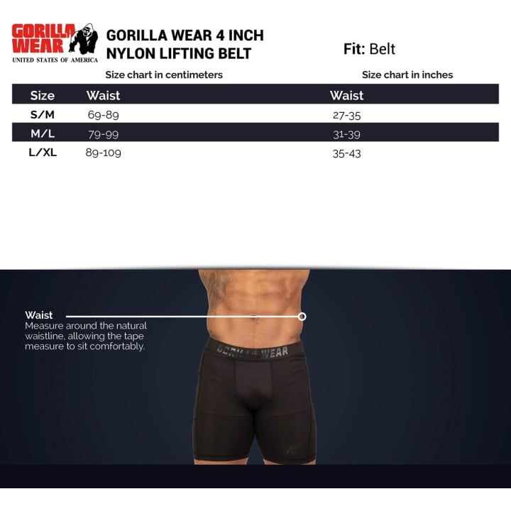 Gorilla Wear 4 Inch Nylon Belt