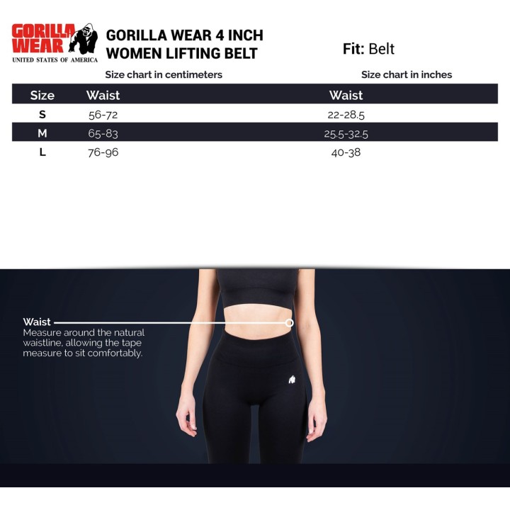 Gorilla Wear 4 Inch Women's Lifting Belt