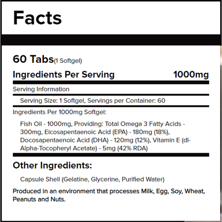 Omega 1000 mg 60 softgels