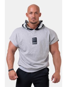 NO LIMITS RAG TOP WITH A HOODIE LIGHT GREY