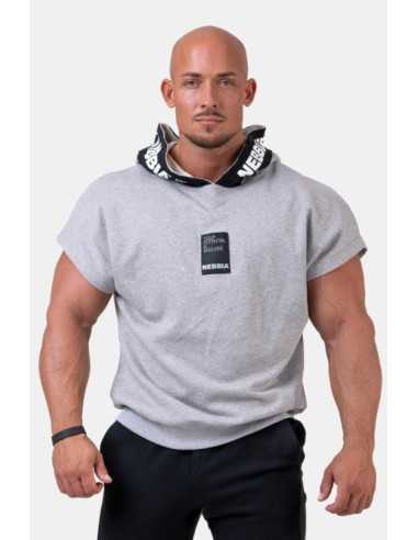 NO LIMITS RAG TOP WITH A HOODIE LIGHT GREY
