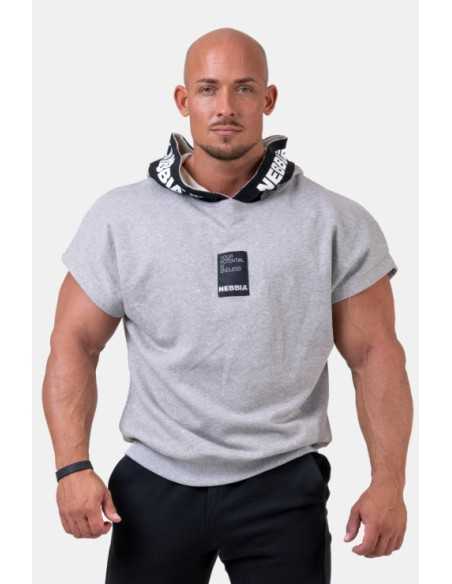 NO LIMITS RAG TOP WITH A HOODIE LIGHT GREY