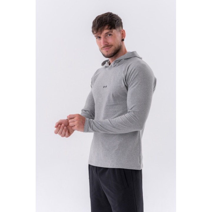 Long-sleeve t-shirt with a hoodie