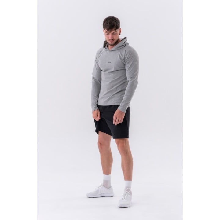 Long-sleeve t-shirt with a hoodie