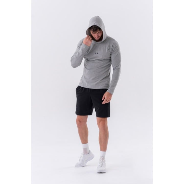 Long-sleeve t-shirt with a hoodie