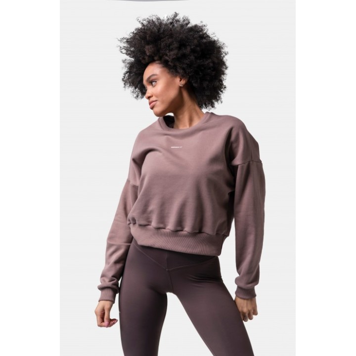 Loose fit sweatshirt "feeling good"