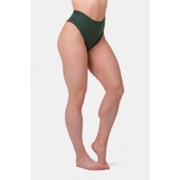 Slip bikini vita alta retrò con effetto scrunch donna Nebbia