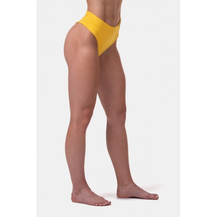 Slip bikini vita alta retrò con effetto scrunch donna Nebbia
