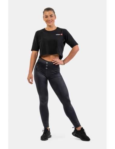 HIGH WAIST GLOSSY LOOK BUBBLE BUTT PANTS
