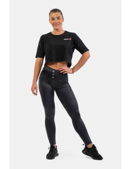 HIGH WAIST GLOSSY LOOK BUBBLE BUTT PANTS