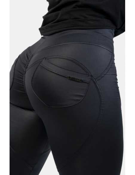 HIGH WAIST GLOSSY LOOK BUBBLE BUTT PANTS