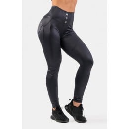 High waist glossy look bubble butt pants