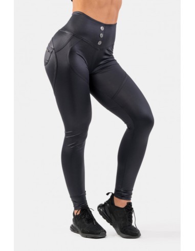 HIGH WAIST GLOSSY LOOK BUBBLE BUTT PANTS