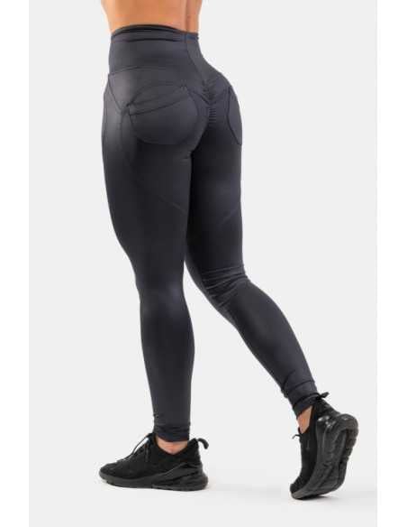 HIGH WAIST GLOSSY LOOK BUBBLE BUTT PANTS