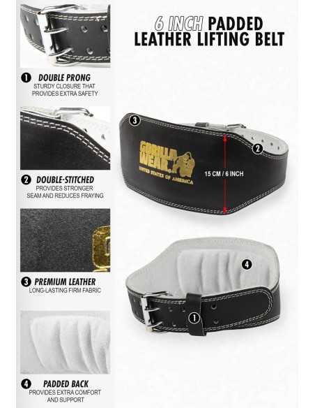 Gorilla Wear 6 Inch Padded Leather Lifting Belt