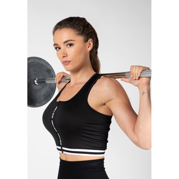 Gorilla Wear Mesa Zip Front Crop Top