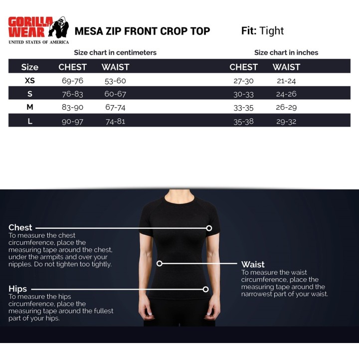 Gorilla Wear Mesa Zip Front Crop Top
