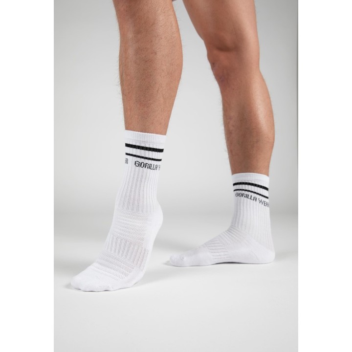 Gorilla Wear Crew Socks White