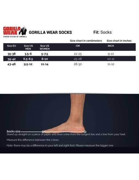 Gorilla Wear Crew Socks White