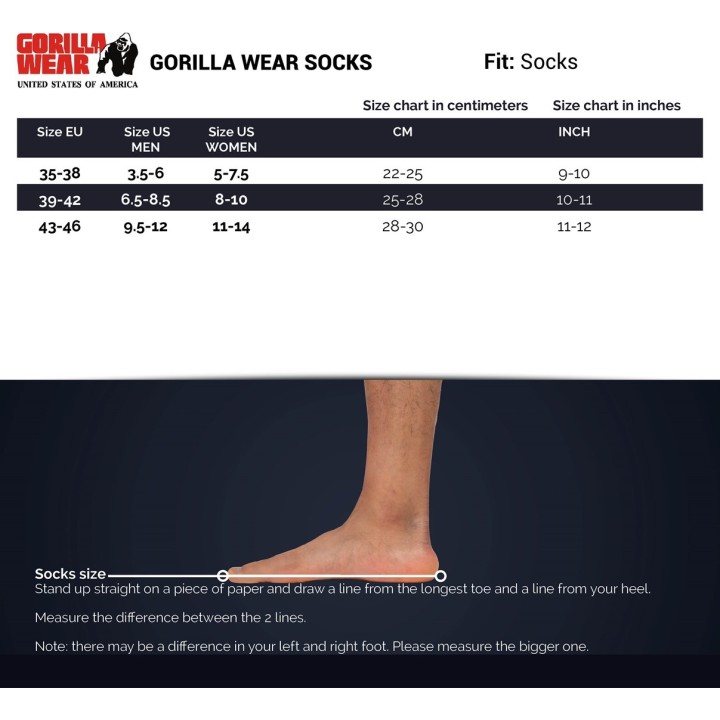 Gorilla Wear Crew Socks White