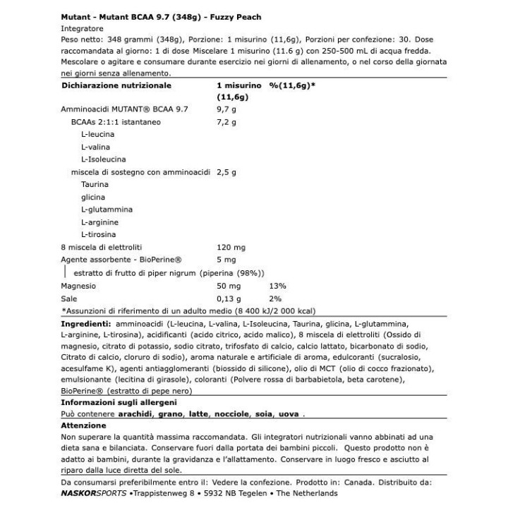 Mutant Bcaa 9.7 348 gr