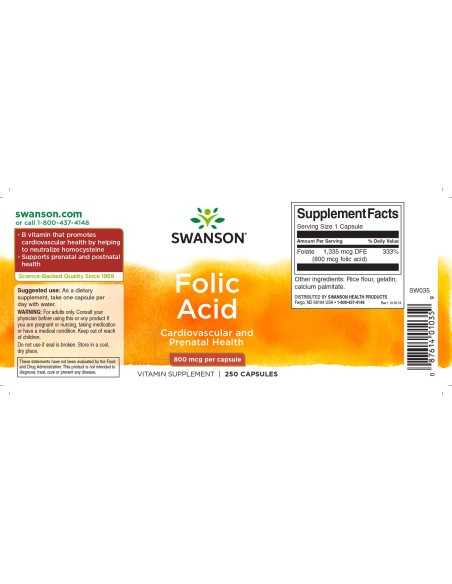 Folic acid 800 Mcg 250 Caps