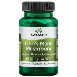 Lion's Mane Mushroom 500 mg 60 Caps Swanson Full Spectrum