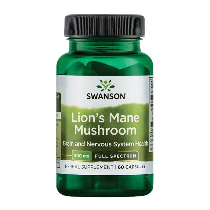 Lion's Mane Mushroom 500 mg 60 Caps Swanson Full Spectrum