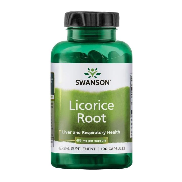 Licorice Root 450 mg 100 Caps Swanson Herbal Extract
