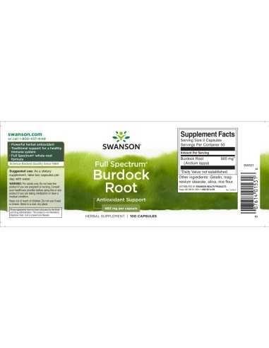 Burdock Root 460 Mg 100 Caps