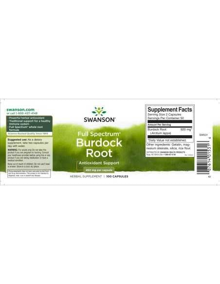 Burdock Root 460 Mg 100 Caps