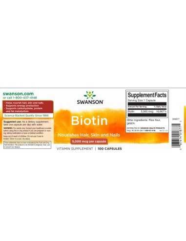 Biotin 5,000 mcg 100 Caps