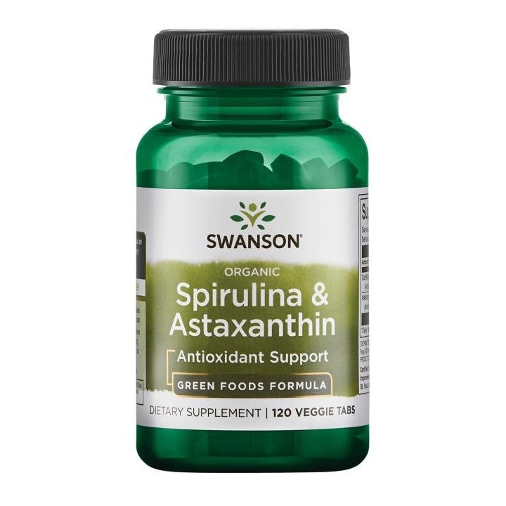 Swanson Organic Spirulina & Astaxanthin 120 Veg Tabs