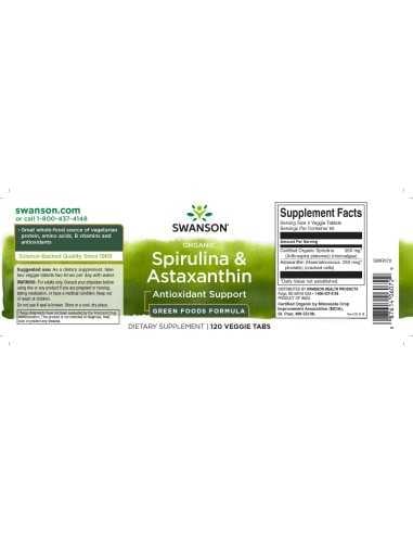 Organic Spirulina & Astaxanthin 120 Veg Tabs