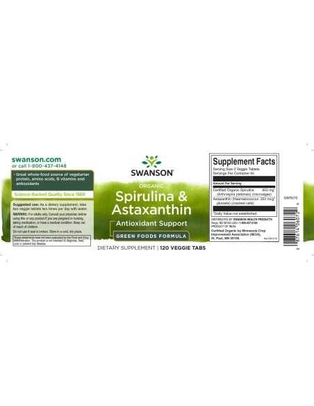 Organic Spirulina & Astaxanthin 120 Veg Tabs