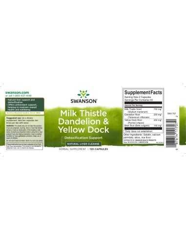 Milk Thistle Dandelion & Yellow Dock 120 caps