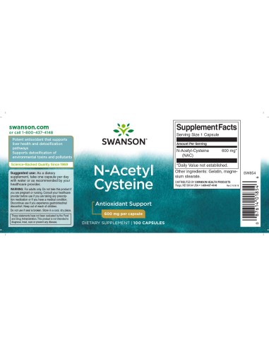 NAC N-Acetyl Cysteine 600 mg 100 Caps