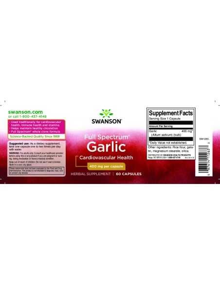 Full Spectrum Garlic (Cloves) 400 mg 60 caps