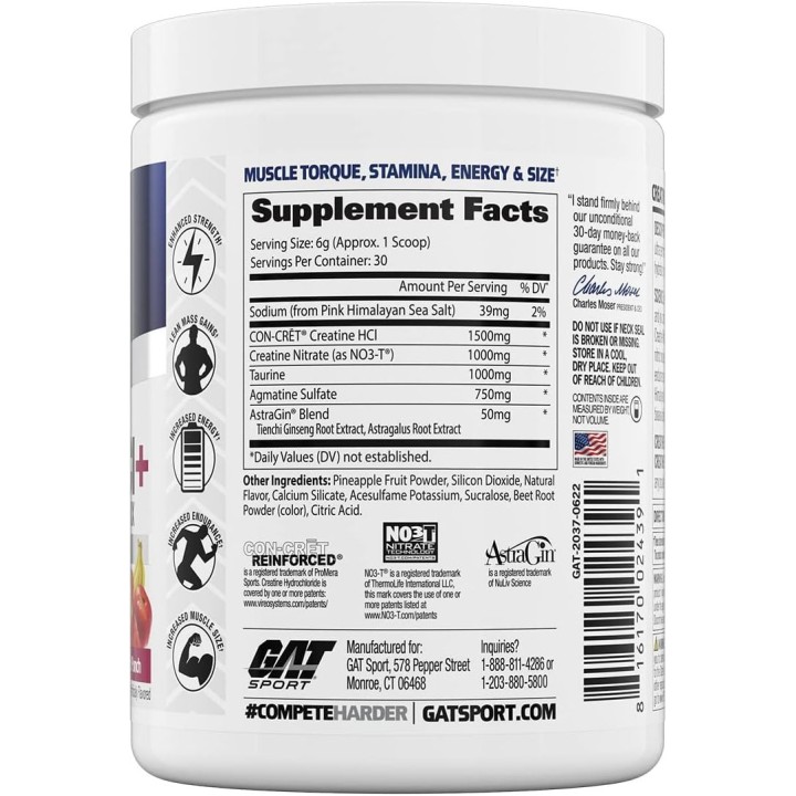 GAT CREATINE HCI+ 180 gr