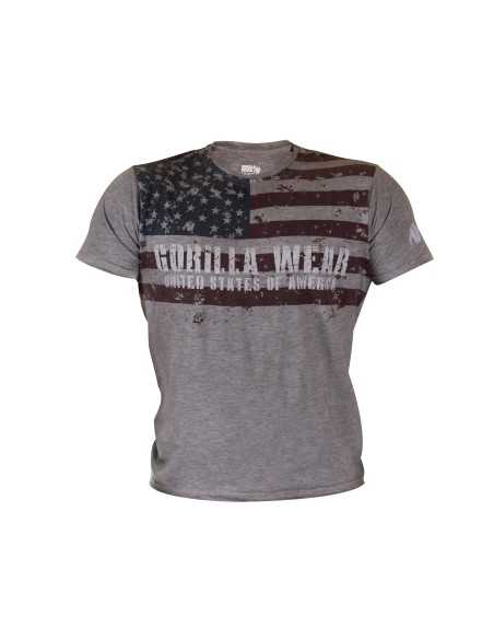 USA FLAG T-SHIRT Grey